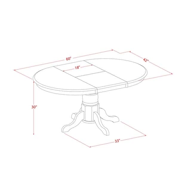 dimension image slide 1 of 3, East West Furniture 7 Piece Dining Table Set Consist of an Oval Kitchen Table and 6 Dining Chairs, Black & Cherry (Seat Options)