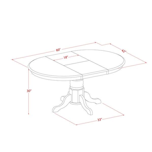 East West Furniture 7 Piece Kitchen Table Set an Oval Dining Table and