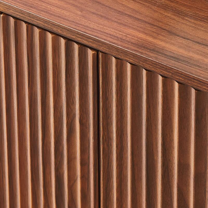 Modern Wavy Sideboard, Curved Contour Design Storage Cabinet