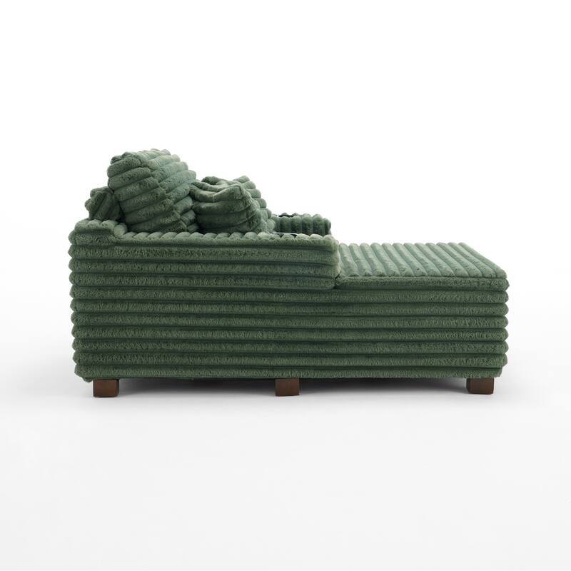 53" Upholstered Sofa Chaise Lounge Indoor with Pillows