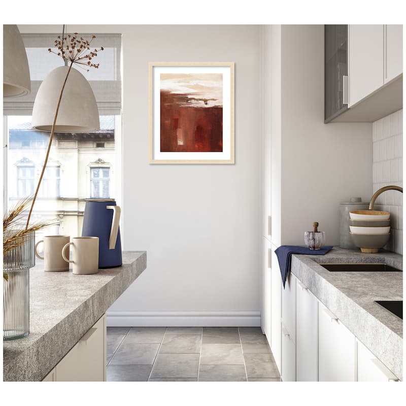 Kate and Laurel Framed Art Earthen Abstract by Nikita Jariwala