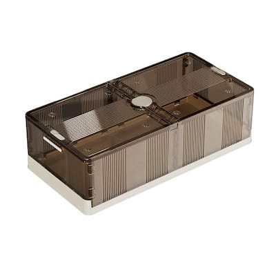 2Pcs Plastic Bed Bottom Folding Storage Box Plastic Transparent Extra Large Roller Dustproof Storage Box