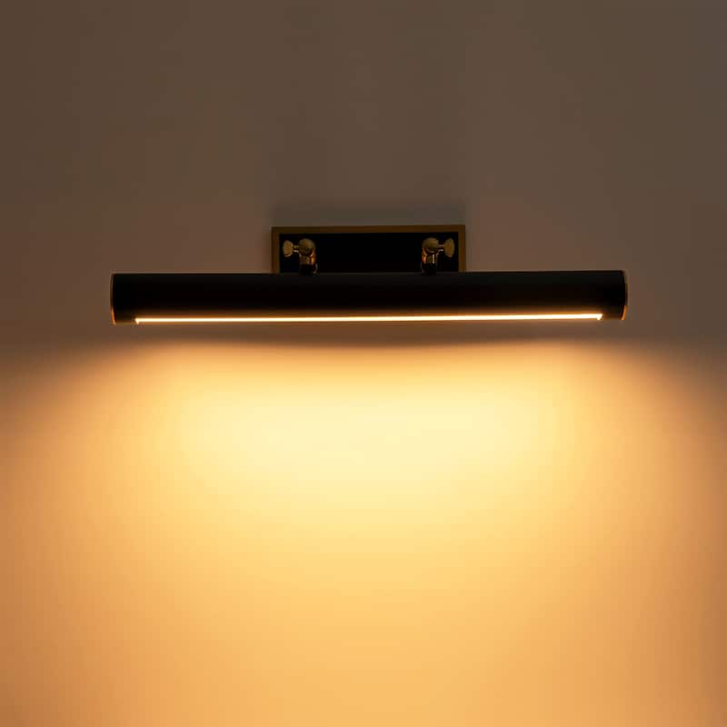 23.8" Vintage Industrial Black&Gold Linear LED Bathroom Vanity Light, Picture Lights - 23.8 in. W x 9.4 in. H x 11.4 in. D