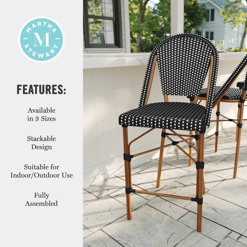 Martha Stewart 2PK All-Weather Stackable Patio Bistro Counter Stools - 18.5"W x 23.25"D x 42"H