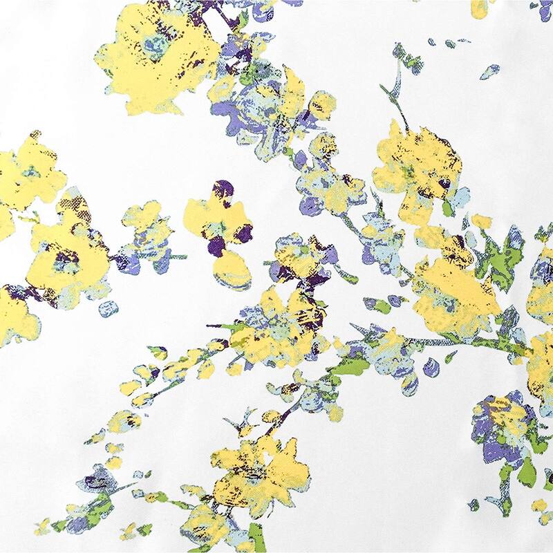 DriftAway Blossom Abstract Floral Ink Painting Lined Window Valance