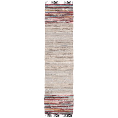 SAFAVIEH Handmade Vintage Boho Leather Andria Modern Stripe Leather