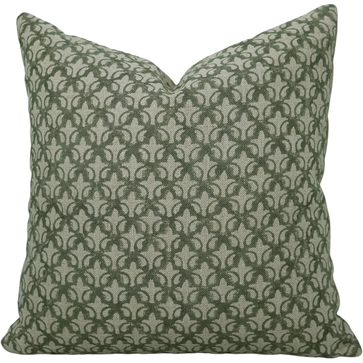 Fabdivine Handcrafted Thick Linen Floral Block Print Pillow Cover Handmade, Rajputana Jaal
