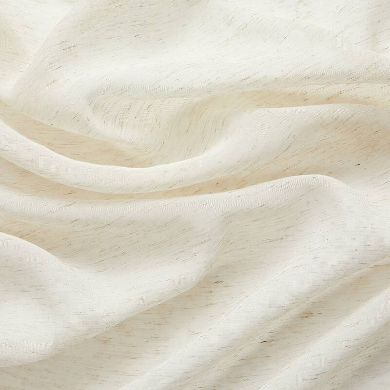 HLC.me Sierra Burlap Flax Linen Semi Sheer Light Filtering Transparent Window Grommet Thick Curtains Panels - Set of 2