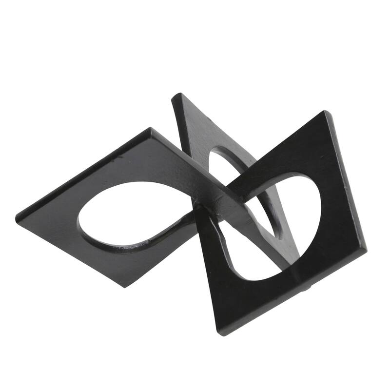 Sagebrook Home Modern 9" Metal Sculpture Decor Linked Square Design Abstract Style - 9" x 9" x 6"