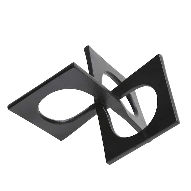 Modern Geometric Metal Abstract Interlocking Square Sculpture