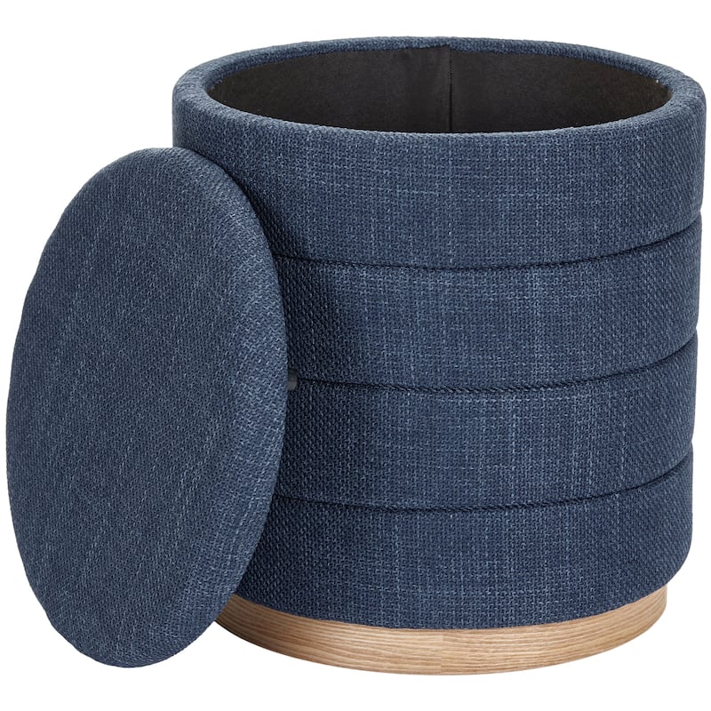 Aria Home Modern Cylinder Ottoman with Hidden Storage Upholstery Seat