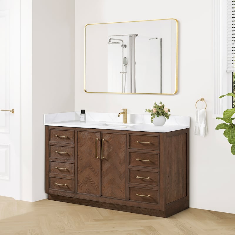 Jakarta Bath Vanity with Quartz Stone Top without Mirror