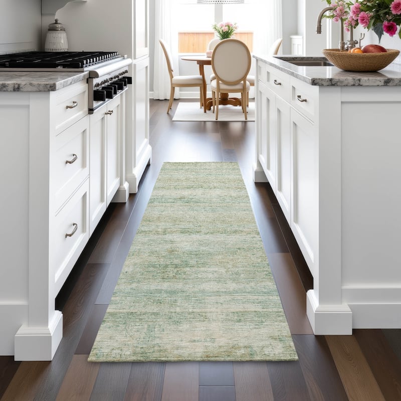 Machine Washable Indoor/Outdoor Watercolor Ombre Chantille Rug