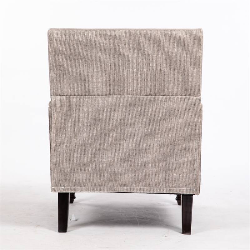 Linen Upholstered Accent Chair with Nailhead Trim and Wood Frame
