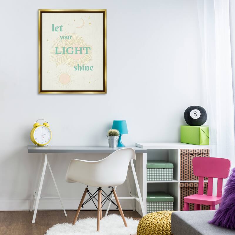 Stupell Let Your Light Shine Framed Floater Canvas Wall Art Design By Sweet Melody Designs