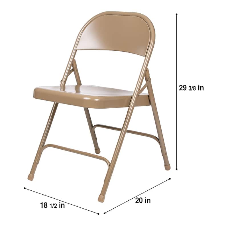 Hampden Furnishings Bernadine Collection Metal Round-Backed Folding Chair, Pack of 4