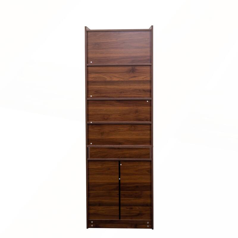 Fold-Out Convertible Desk Cabinet with Shelf and Drawer for Multi-Function Home Office Workstation