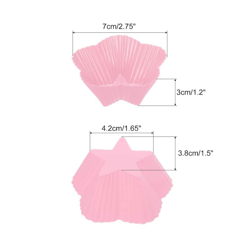 Reusable Muffins Cups Silicone Cupcake Liners Baking Cup - Pink