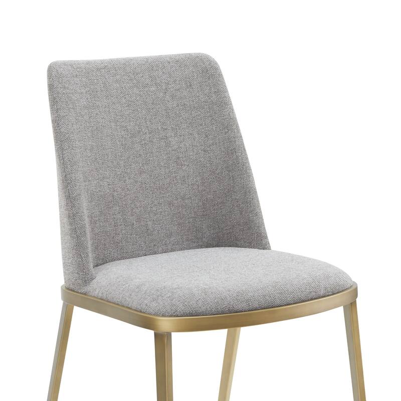 Modrest Brent Contemporary Light Grey Fabric & Brass Dining Chair (Set of 2)