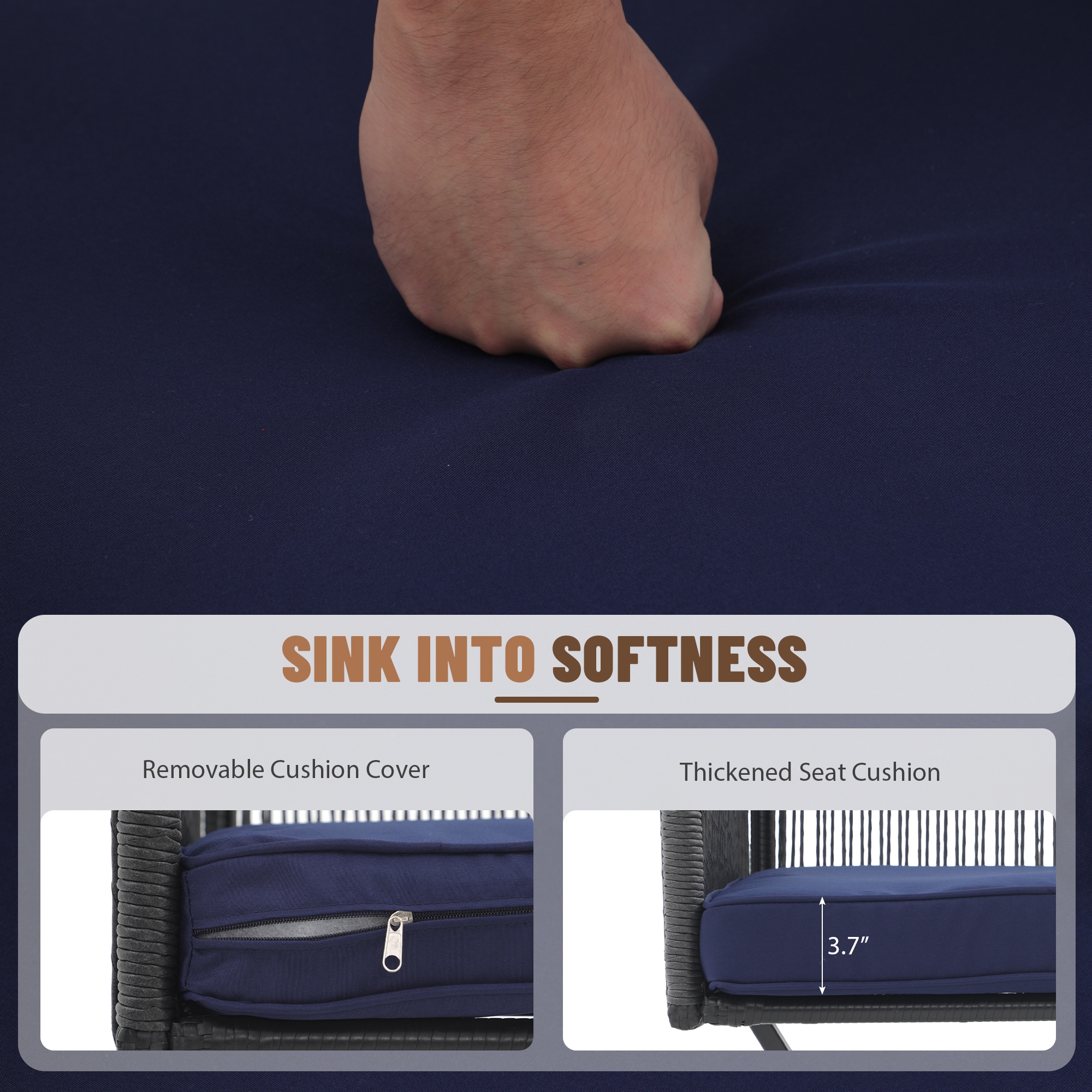 Outdoor Wicker Swivel Chairs with Cushion (Set of 2)