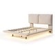 preview thumbnail 4 of 16, Full Size Upholstered Platform Bed with Sensor Light and 2 Large Backrests, Stylish Platform Bed with 2 sets of USB Port