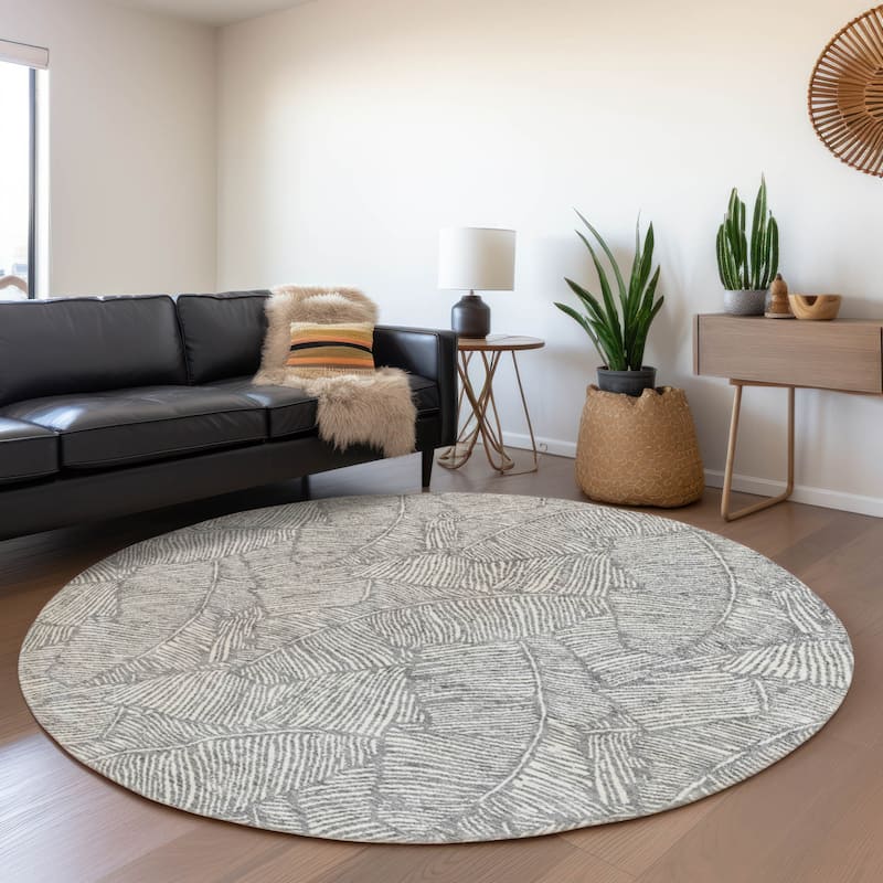 Premium Washable Super Soft Palm Beach Mayfield Rug - Gray - 8' x 8'