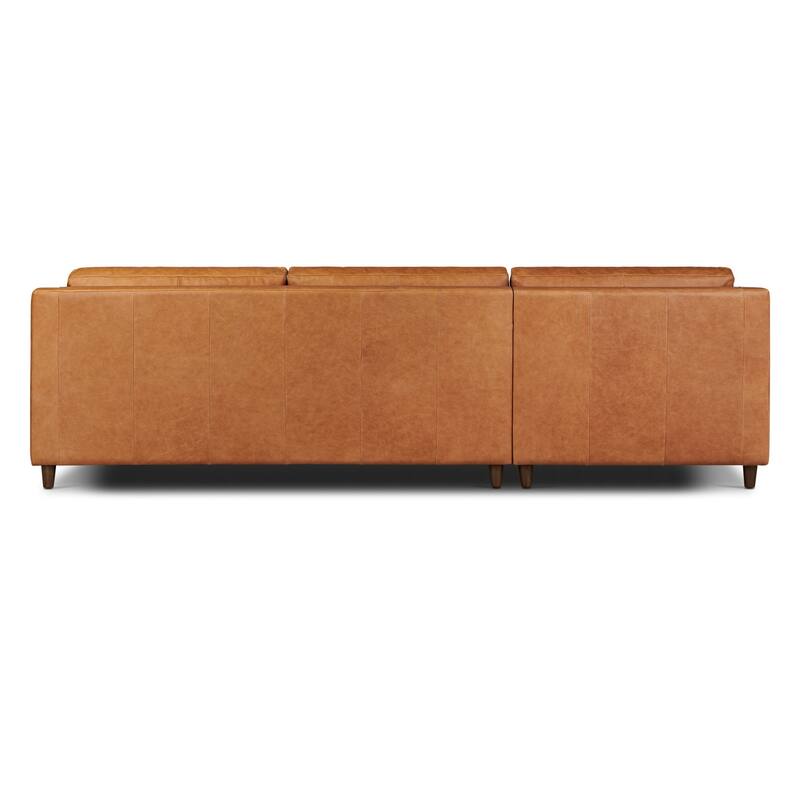 Poly & Bark Harper 113.5" Pull-Out Sleeper Sectional with Storage in Cognac Tan