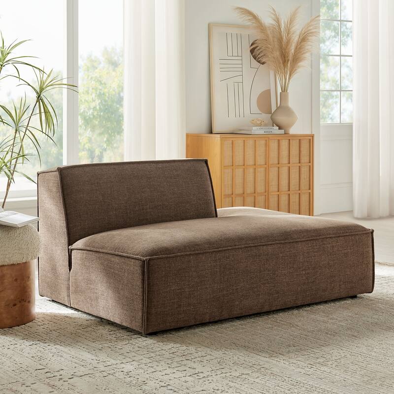 Restore Performance Fabric Upholstered Right-Facing Armless Modular Chaise - Mocha