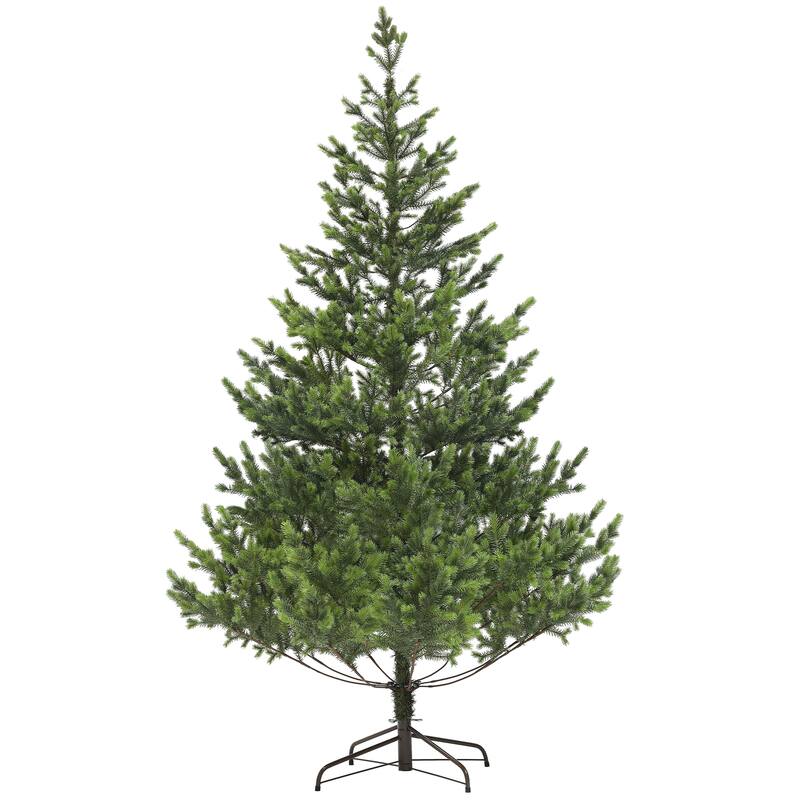 7ft Artificial Christmas Tree, Sparse Realistic Cedar Tree with 2901 Tips, Easy Assembly, Hinged Xmas Tree - Green - Green