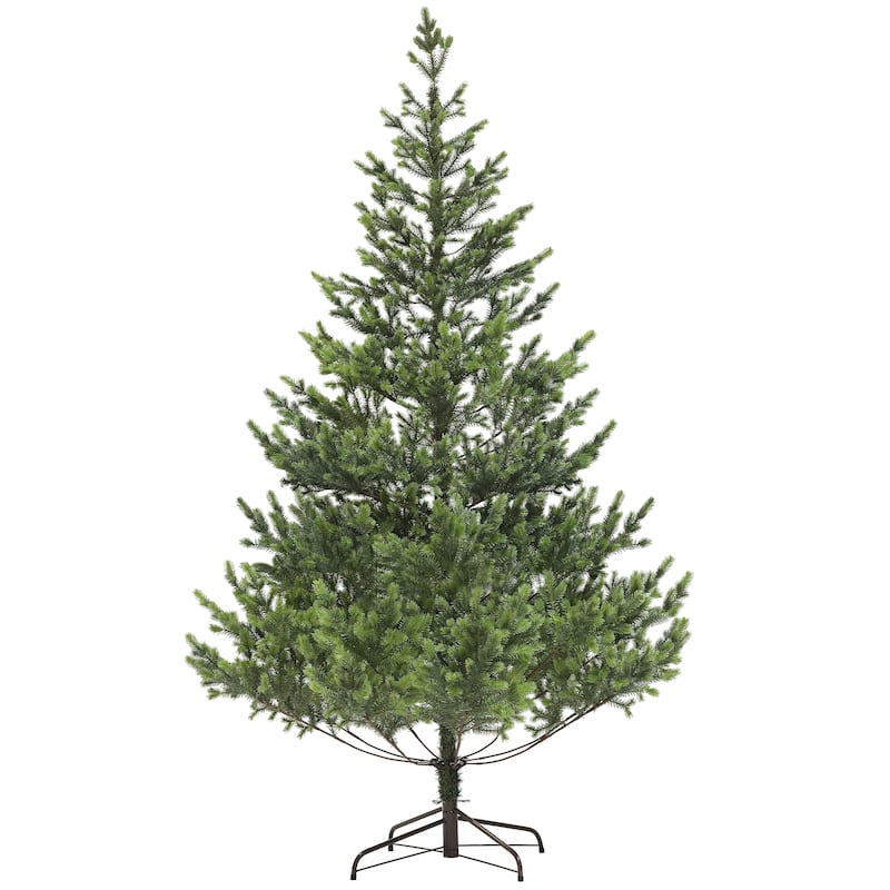 HOMCOM Artificial Christmas Tree - Sparse Realistic Cedar Branches, Easy Assembly, Green