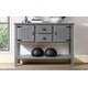 preview thumbnail 1 of 10, 48'' Solid Wood Console Table with Storage Drawers and Cabinets, Antique Grey Antique Grey