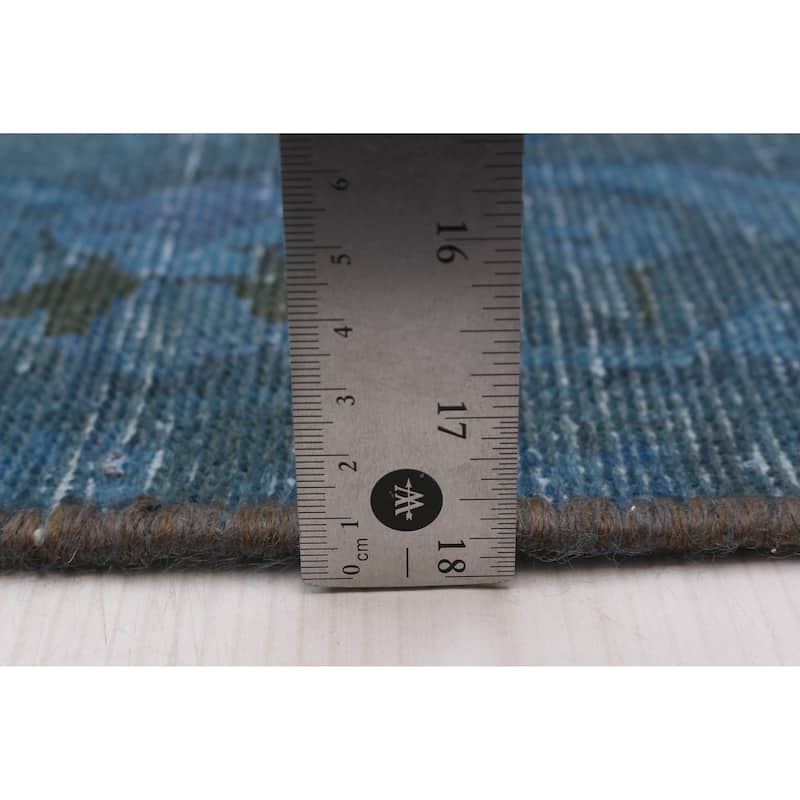 ECARPETGALLERY Hand-knotted Color Transition Sky Blue Wool Rug - 3'6 x 9'8