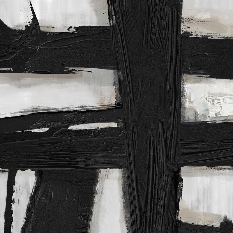 Framed Black and White Abstract Wall Art