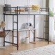 preview thumbnail 7 of 43, Twin Size Metal Loft Bed With Safety Guardrails & 2 Built-In Ladders, Loft Bunk Bed Frame For Teens Juniors Adults