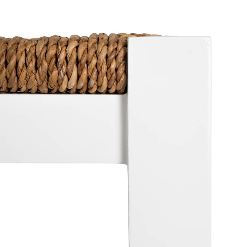 Willowbrook Wood and Seagrass Backless Counter Stool