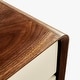 preview thumbnail 8 of 15, Modern Wood White TV Stand, Lowline Media Console with 4 Drawers, Open Storage Cabinet, Walnut Veneer, Fully-assembled