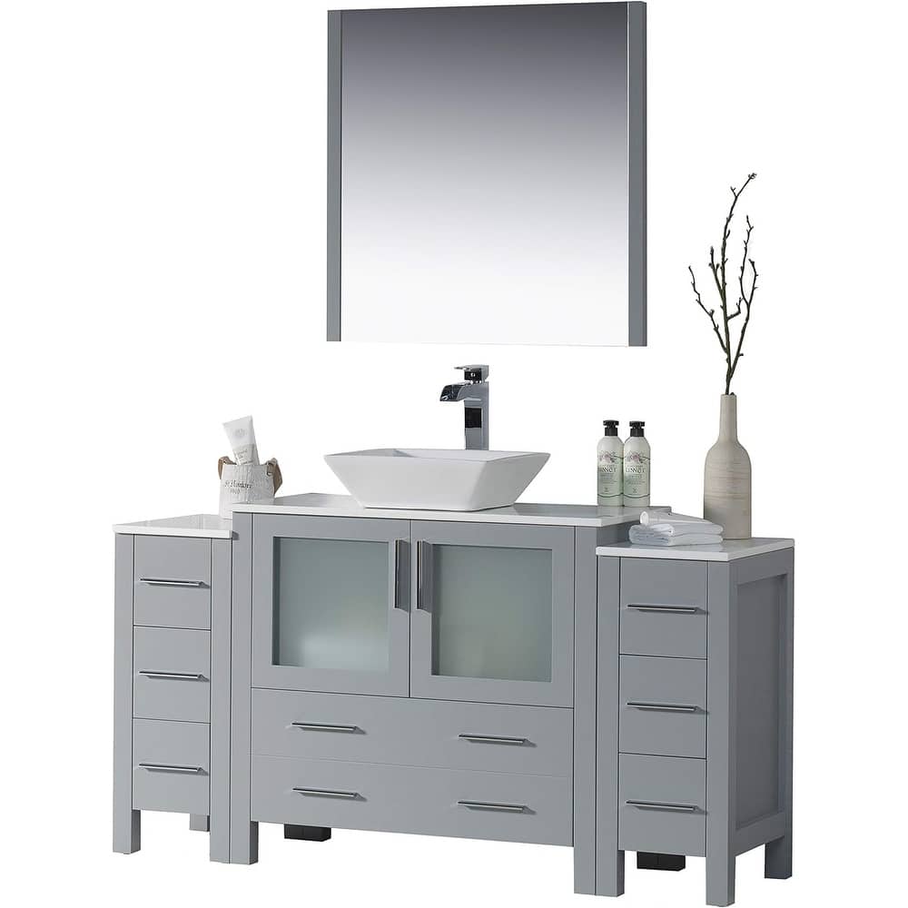 Blossom Sydney 60 Inch Bathroom Vanity with 2 Side Cabinets & Mirrors