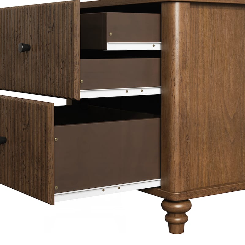 Charming Mid Century Modern Nightstand with Multiple Drawers and Versatile Use