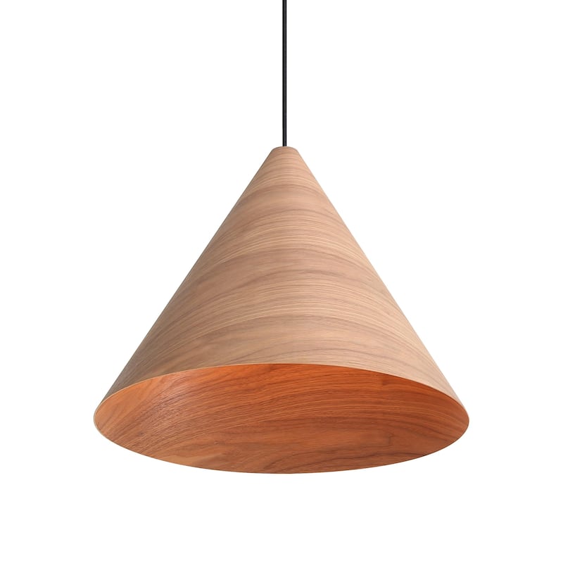 Golden Lighting Conique 3-light Pendant in Dark Walnut - Silver