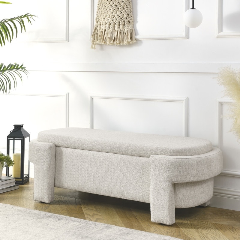 Storage Bench for Bedroom End of Bed Ottoman with Storage for