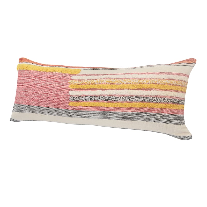 Sevita Multi-Lined Natural Cotton Throw Pillow 18 inch