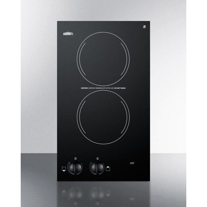 Summit 12 Inch Wide 230V Built In Electric Cooktop with Black Ceramic