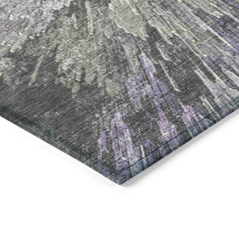 Machine Washable Indoor/ Outdoor Abstract Burst Chantille Rug