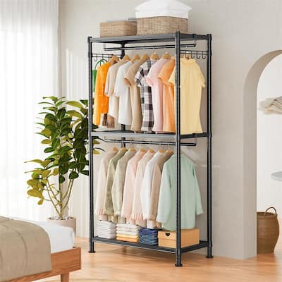 Garment Rack Hanging Clothes Heavy Duty Clothes Rack - 17.7"D x 29.1"W x 72.84"H