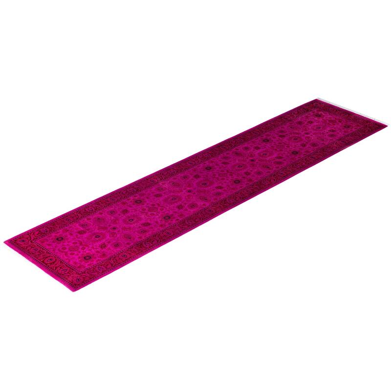 Overdyed One-of-a-Kind Hand-Knotted Area Rug - Pink - 2' 8" x 11' 3"