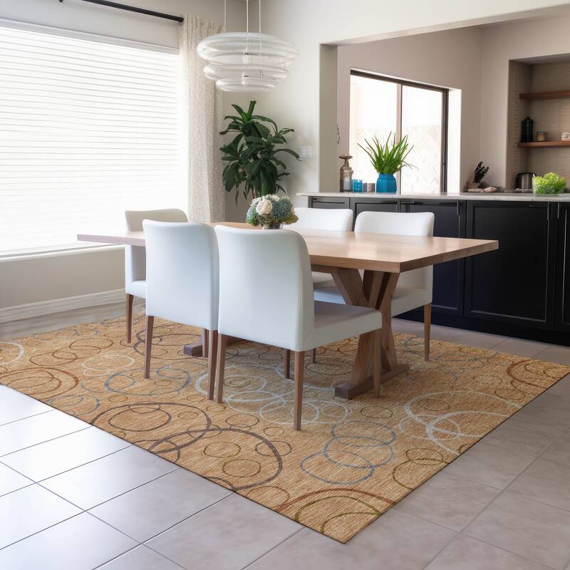 Machine Washable Indoor/ Outdoor Contemporary Nexus Chantille Rug