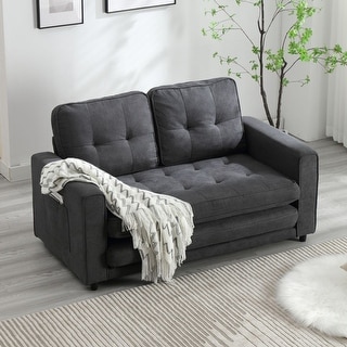 Velvet Upholstered Tufted Space saving Fold Sleeper Sofabed - Bed Bath ...