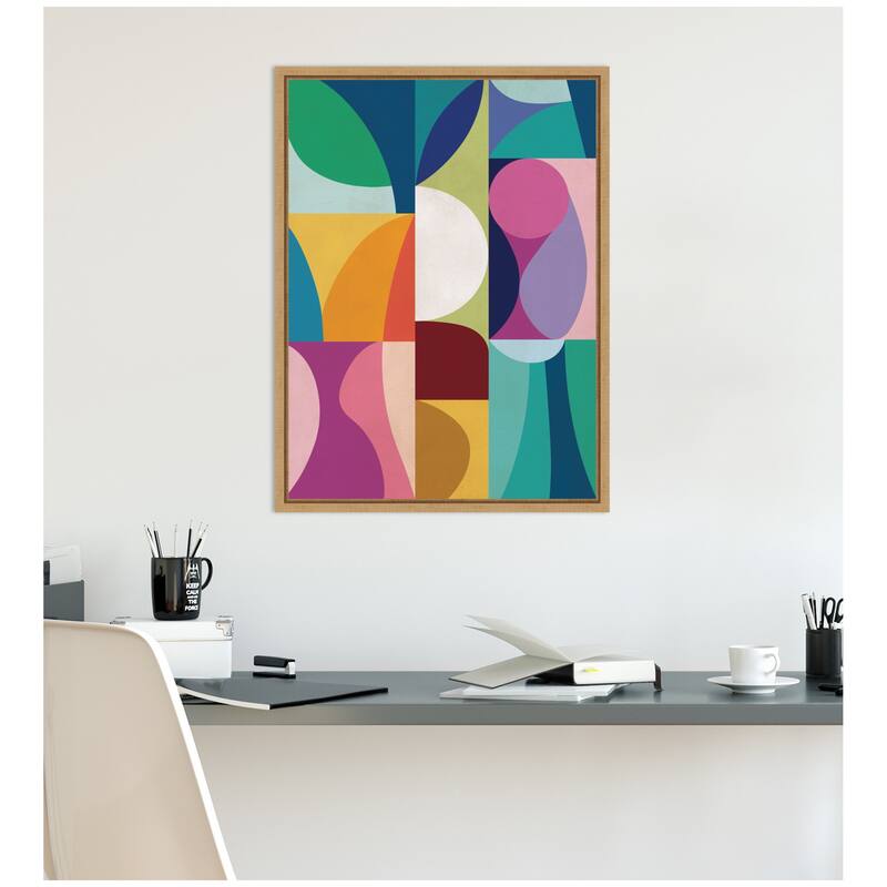 Kate and Laurel Abstract 01 by Rachel Lee Framed Canvas Wall Art Print