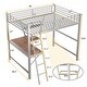 preview thumbnail 4 of 6, Full Size High Loft Bed with Desk & Shelf for Kids, Teens, Adults, Metal Bedframe with Ladder & Guardrail, No Box Spring Needed