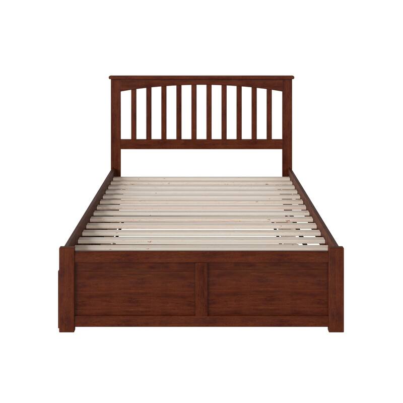 Mission Platform Bed with Footboard and Twin XL Trundle